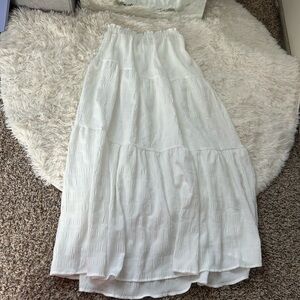 White Tiered Maxi Skirt